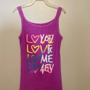 Total Girl Purple Yellow Graphic Tank Top